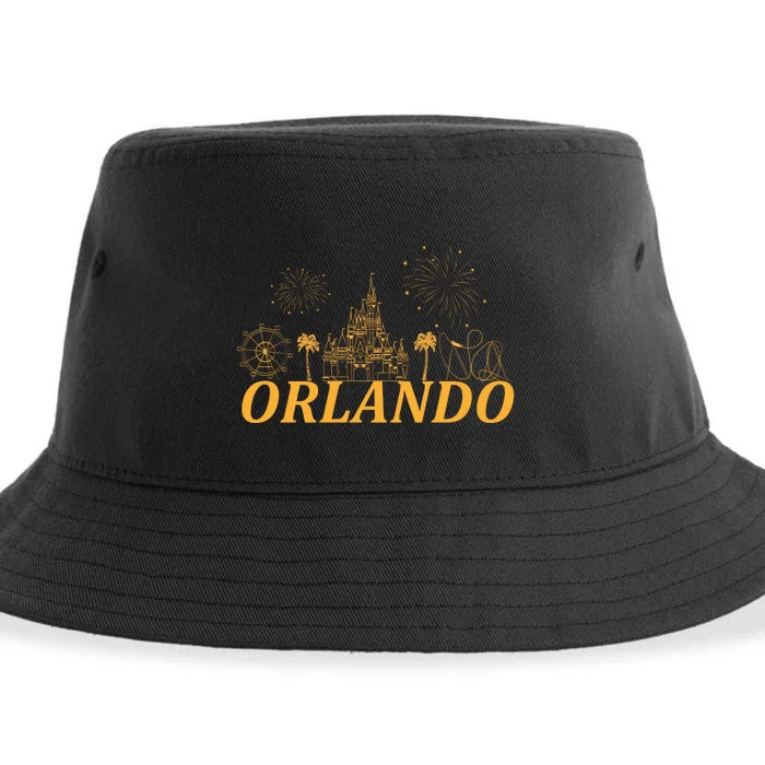 Orlando Florida Gold Logo Sustainable Bucket Hat