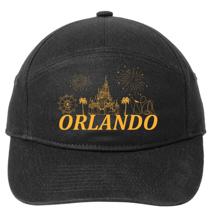 Orlando Florida Gold Logo 7-Panel Snapback Hat