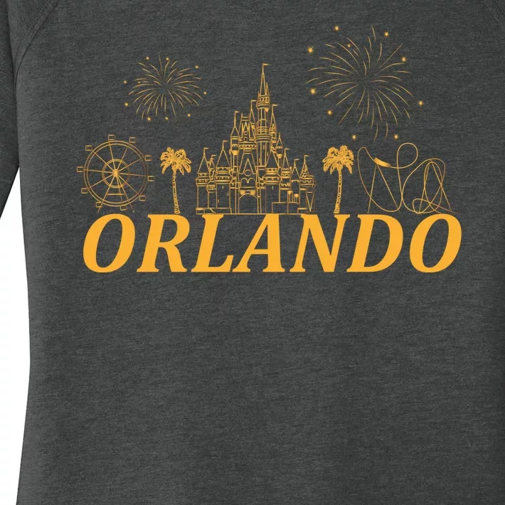 Orlando Florida Gold Logo Women's Perfect Tri Tunic Long Sleeve Shirt