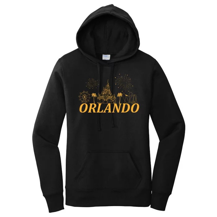 Orlando Florida Gold Logo Women's Pullover Hoodie