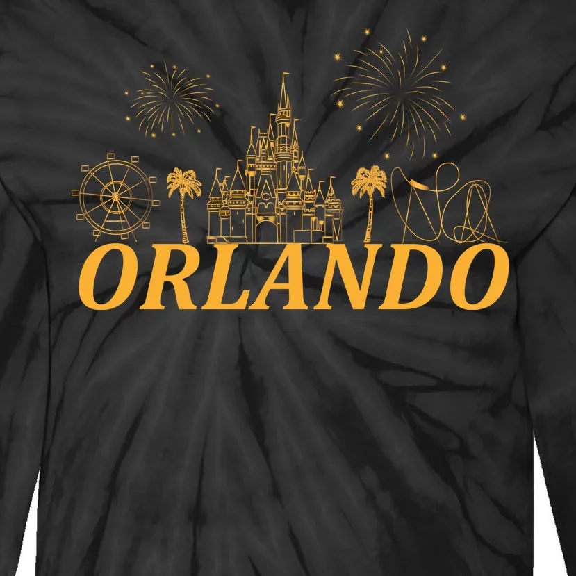 Orlando Florida Gold Logo Tie-Dye Long Sleeve Shirt