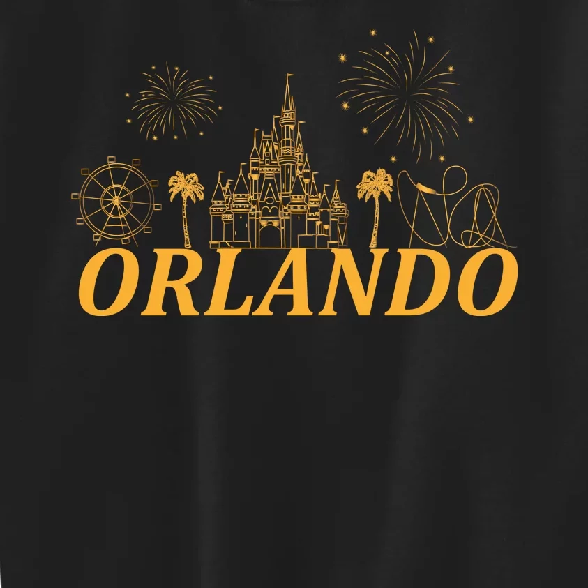 Orlando Florida Gold Logo Kids Sweatshirt