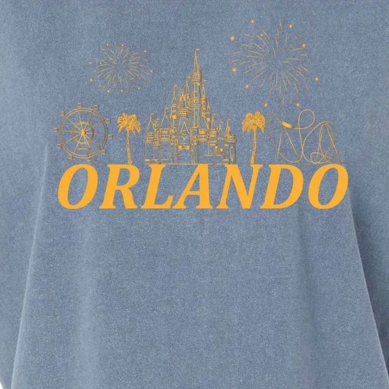 Orlando Florida Gold Logo Garment-Dyed Women's Muscle Tee