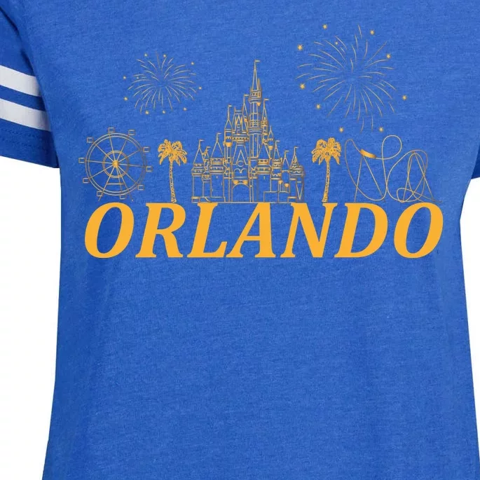 Orlando Florida Gold Logo Enza Ladies Jersey Football T-Shirt