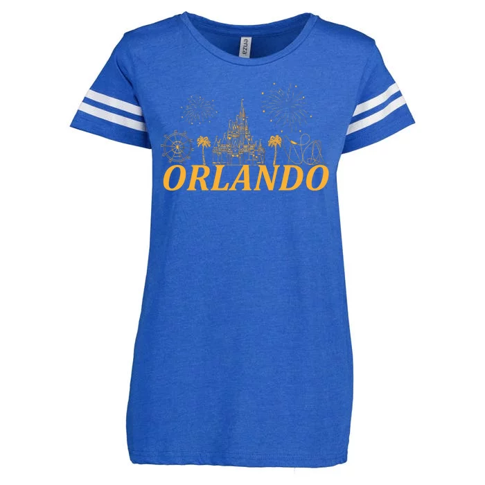 Orlando Florida Gold Logo Enza Ladies Jersey Football T-Shirt