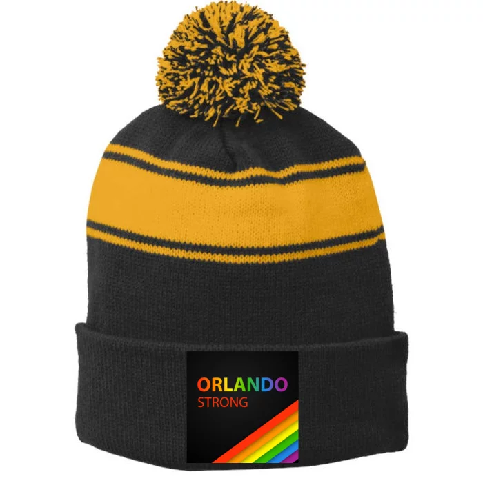 Orlando Strong Stripe Pom Pom Beanie