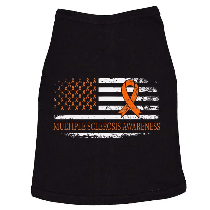 Orange Ribbon Ms Multible Sclerosis Awareness Doggie Tank