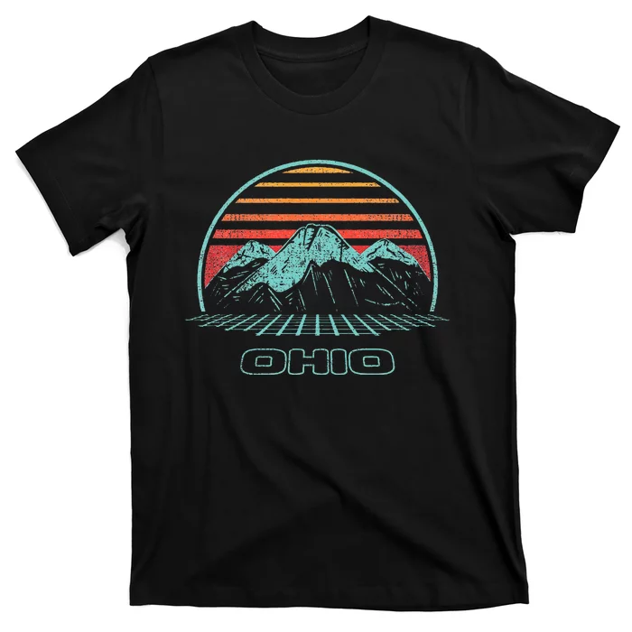 Ohio Retro Mountain Hiking 80s Style T-Shirt