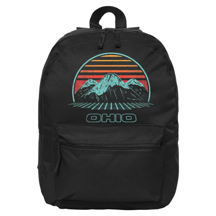 Ohio Retro Mountain Hiking 80s Style 16 in Basic Backpack