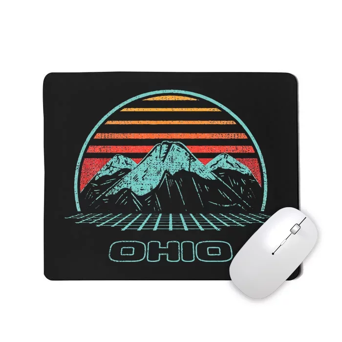 Ohio Retro Mountain Hiking 80s Style Mousepad