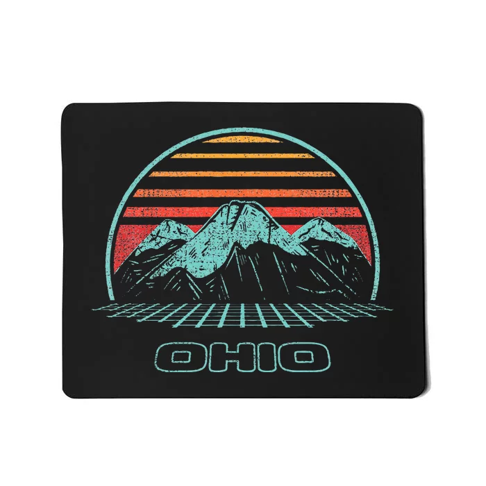 Ohio Retro Mountain Hiking 80s Style Mousepad