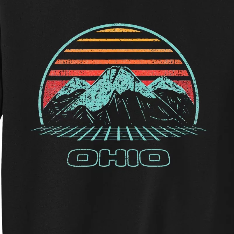 Ohio Retro Mountain Hiking 80s Style Tall Sweatshirt