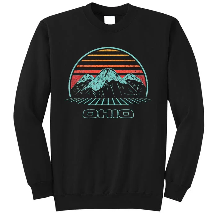 Ohio Retro Mountain Hiking 80s Style Tall Sweatshirt