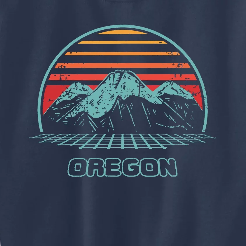 Oregon Retro Mountain Hiking 80s Style Kids Sweatshirt