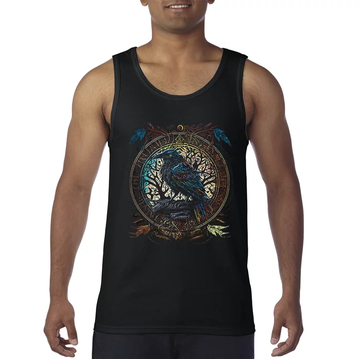 OdinS Raven Northman Valhalla Norse Mythology Tank Top