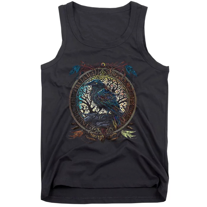 OdinS Raven Northman Valhalla Norse Mythology Tank Top