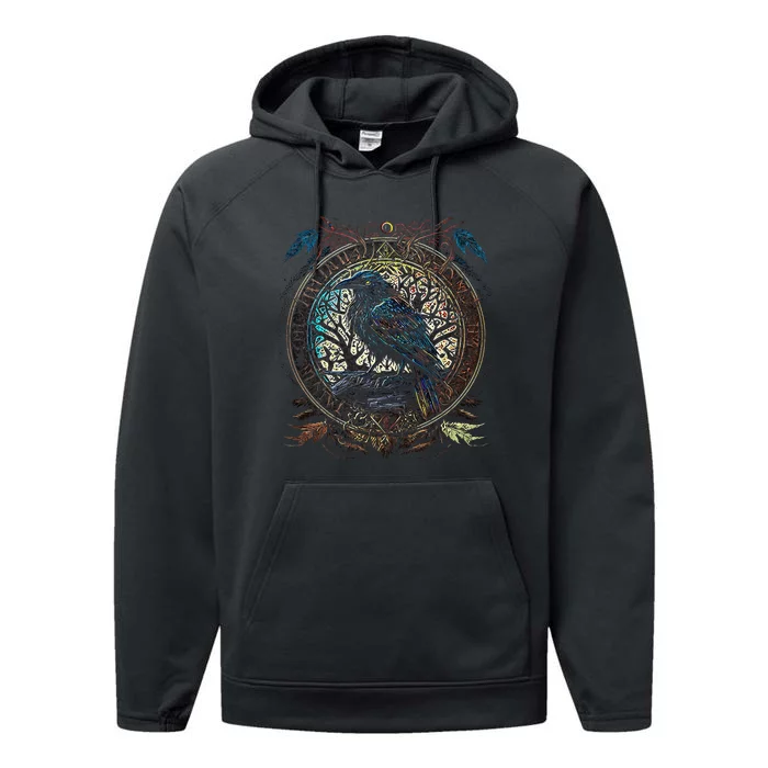 OdinS Raven Northman Valhalla Norse Mythology Performance Fleece Hoodie