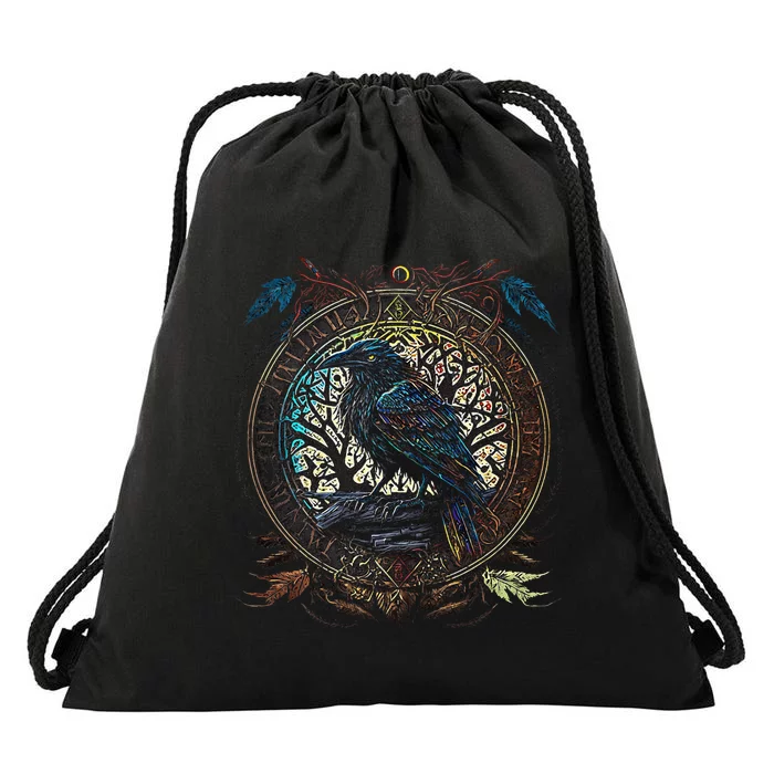 OdinS Raven Northman Valhalla Norse Mythology Drawstring Bag