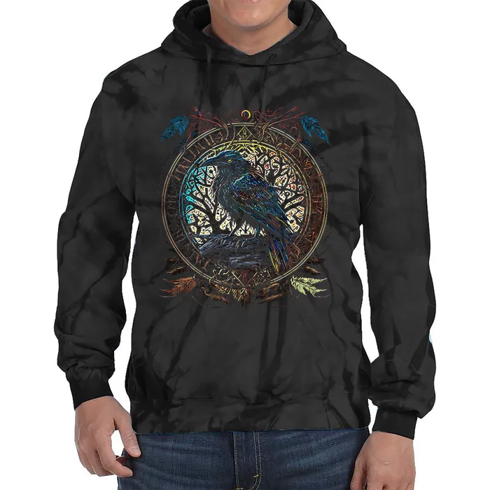 OdinS Raven Northman Valhalla Norse Mythology Tie Dye Hoodie