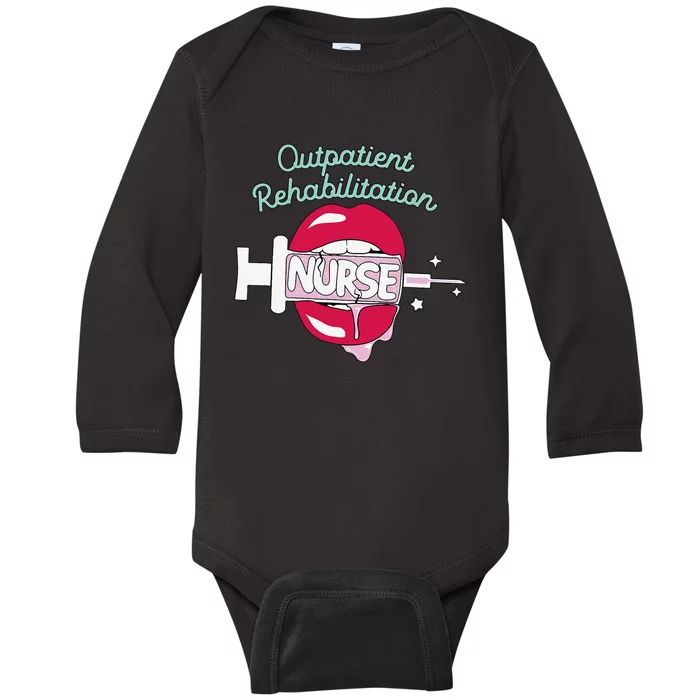 Outpatient Rehabilitation Nurse Rn Rehab Nursing Hot Lips Baby Long Sleeve Bodysuit