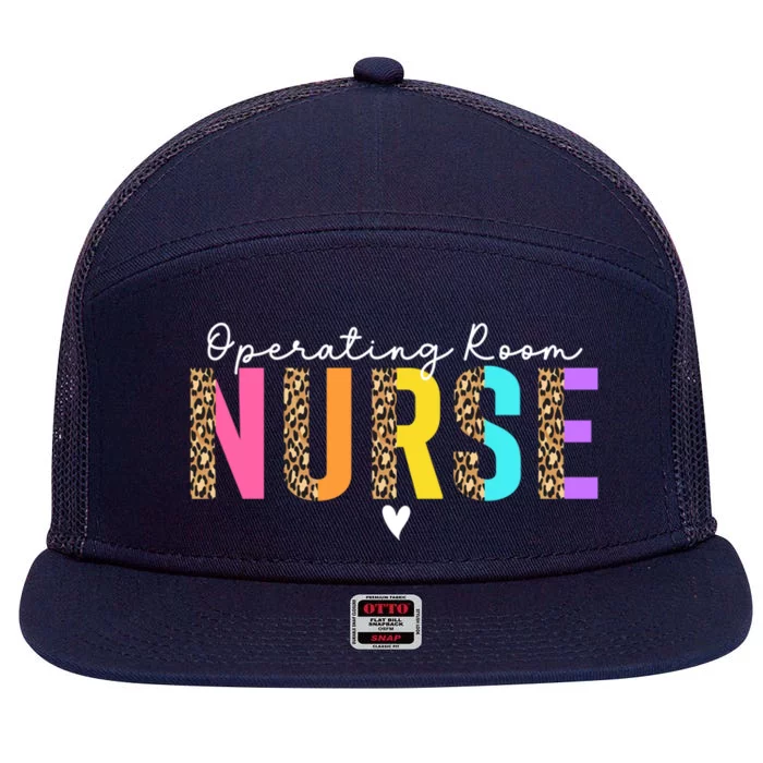 Operating Room Nurse Leopard Or Nurse Perioperative Nursing Gift 7 Panel Mesh Trucker Snapback Hat