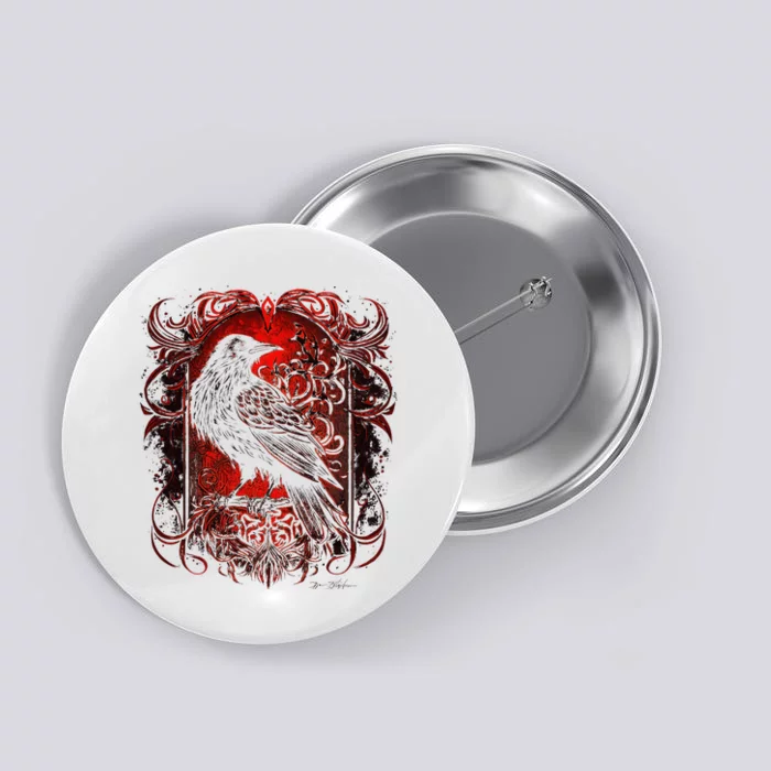 Odins Raven Northman Valhalla Norse Mythology Button