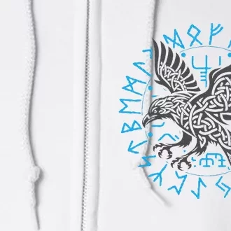 Odin’S Raven & Nordic Compass Full Zip Hoodie