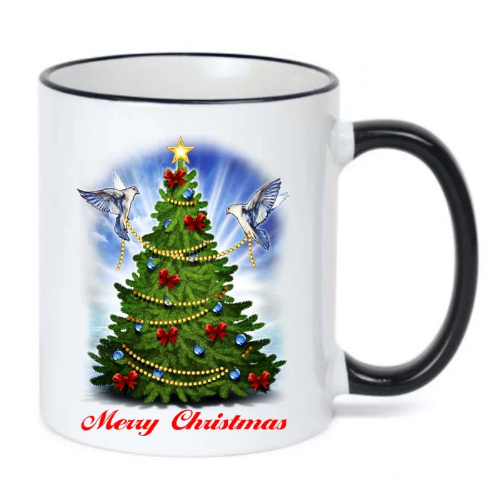 Ornament Merry Christmas Tree Black Color Changing Mug