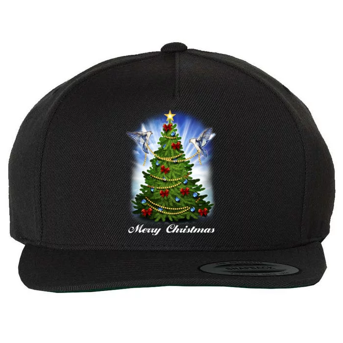 Ornament Merry Christmas Tree Wool Snapback Cap