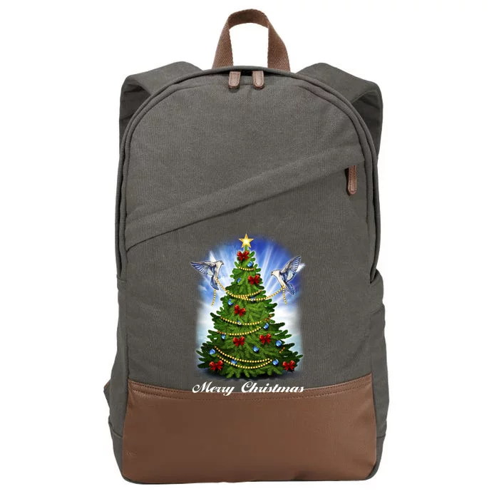 Ornament Merry Christmas Tree Cotton Canvas Backpack