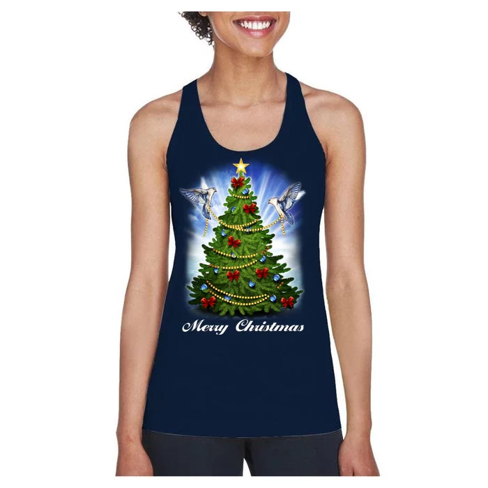 Ornament Merry Christmas Tree Women's Racerback Tank