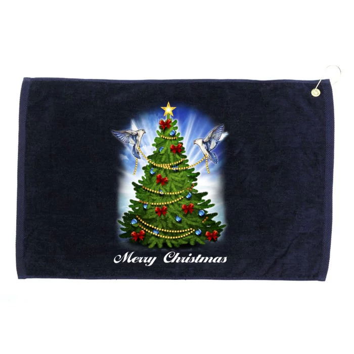 Ornament Merry Christmas Tree Grommeted Golf Towel