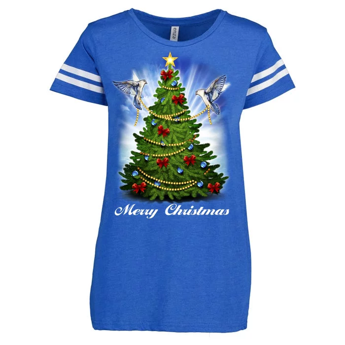 Ornament Merry Christmas Tree Enza Ladies Jersey Football T-Shirt