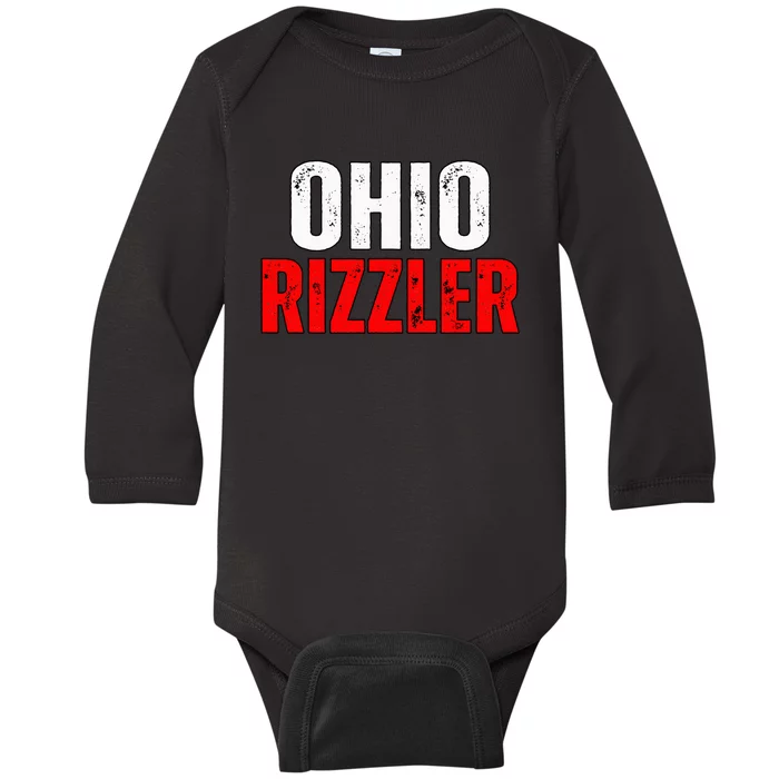 Ohio Rizzler Ohio Rizz Funny Ironic Baby Long Sleeve Bodysuit