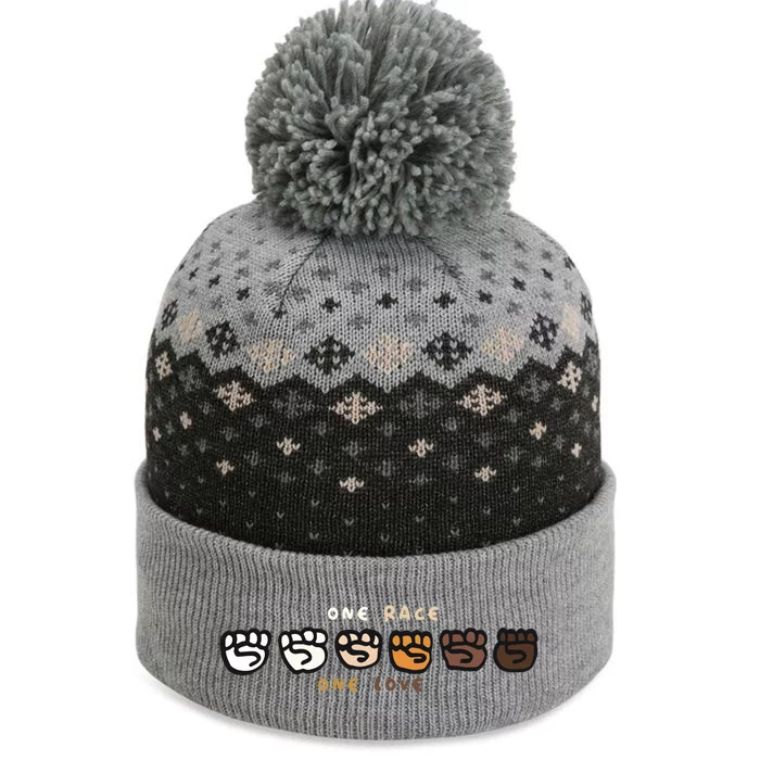 One Race One Love The Baniff Cuffed Pom Beanie