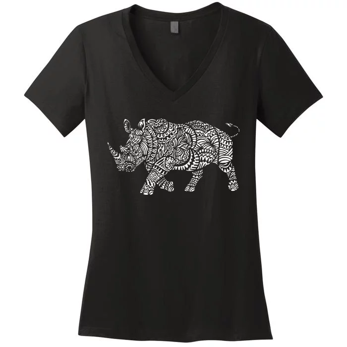 Ornamental Rhino Women's V-Neck T-Shirt