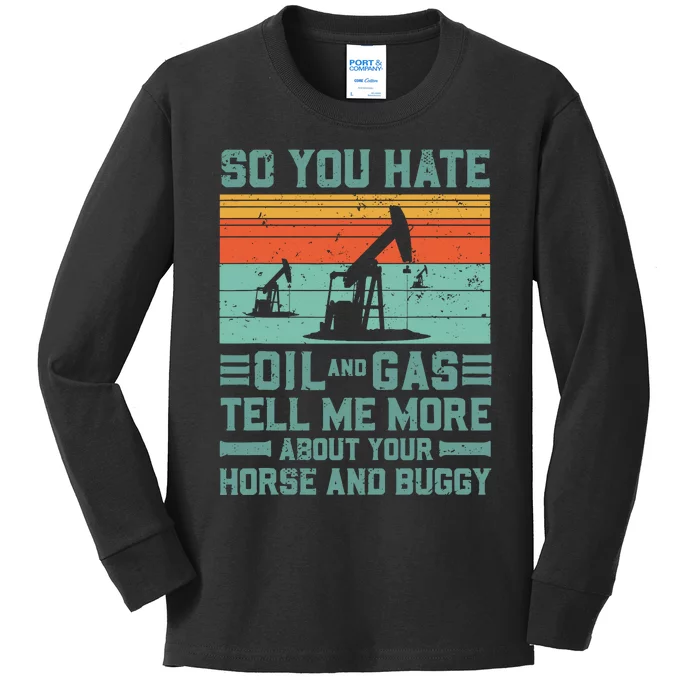 Oil Rig Oil Field Worker Gifts Kids Long Sleeve Shirt