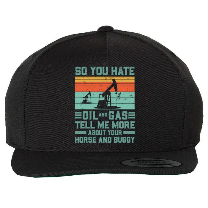 Oil Rig Oil Field Worker Gifts Wool Snapback Cap