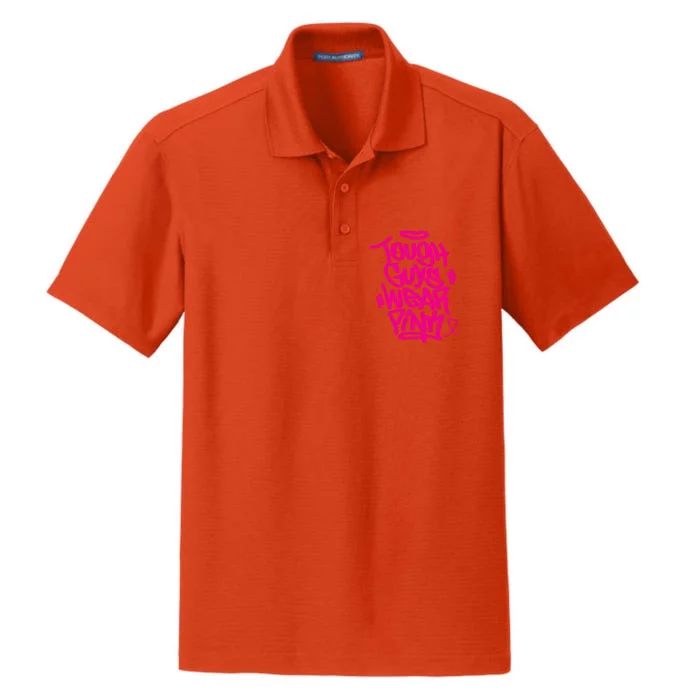 October Retro Pink Tough Guys We Wear Pink Breast Cancer Dry Zone Grid Performance Polo