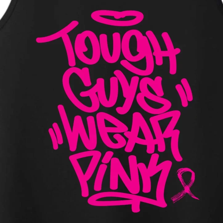 October Retro Pink Tough Guys We Wear Pink Breast Cancer Performance Tank