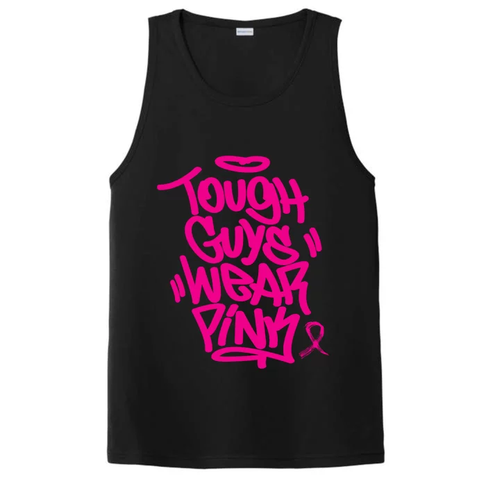 October Retro Pink Tough Guys We Wear Pink Breast Cancer Performance Tank