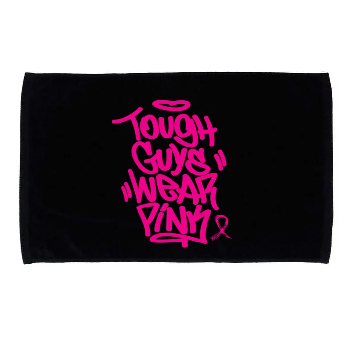 October Retro Pink Tough Guys We Wear Pink Breast Cancer Microfiber Hand Towel