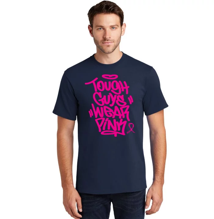 October Retro Pink Tough Guys We Wear Pink Breast Cancer Tall T-Shirt