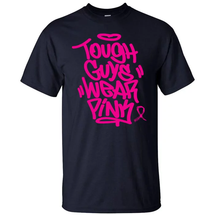 October Retro Pink Tough Guys We Wear Pink Breast Cancer Tall T-Shirt