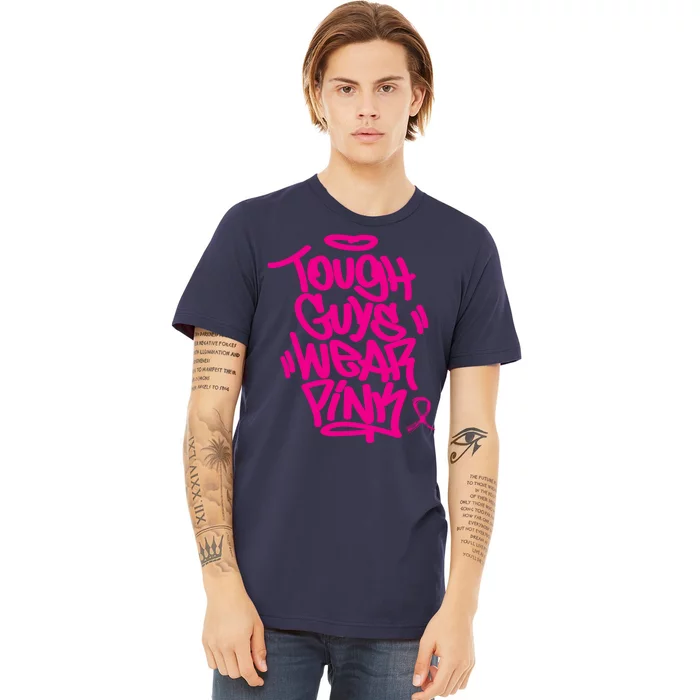 October Retro Pink Tough Guys We Wear Pink Breast Cancer Premium T-Shirt