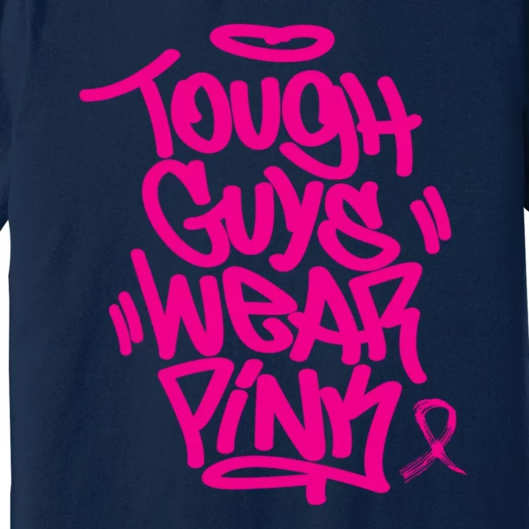 October Retro Pink Tough Guys We Wear Pink Breast Cancer Premium T-Shirt