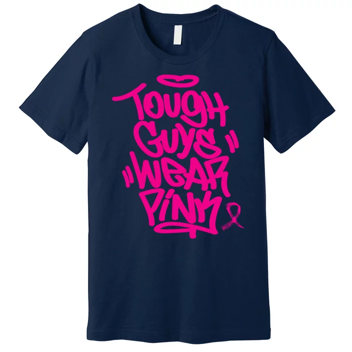 October Retro Pink Tough Guys We Wear Pink Breast Cancer Premium T-Shirt