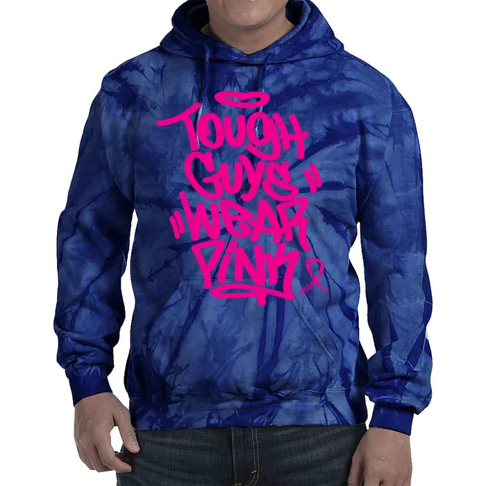 October Retro Pink Tough Guys We Wear Pink Breast Cancer Tie Dye Hoodie