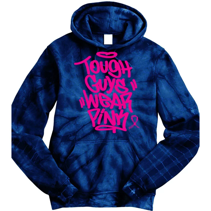 October Retro Pink Tough Guys We Wear Pink Breast Cancer Tie Dye Hoodie