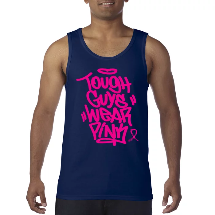 October Retro Pink Tough Guys We Wear Pink Breast Cancer Tank Top